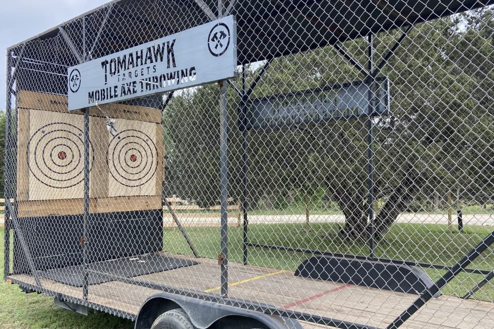 A mobile axe-throwing trailer