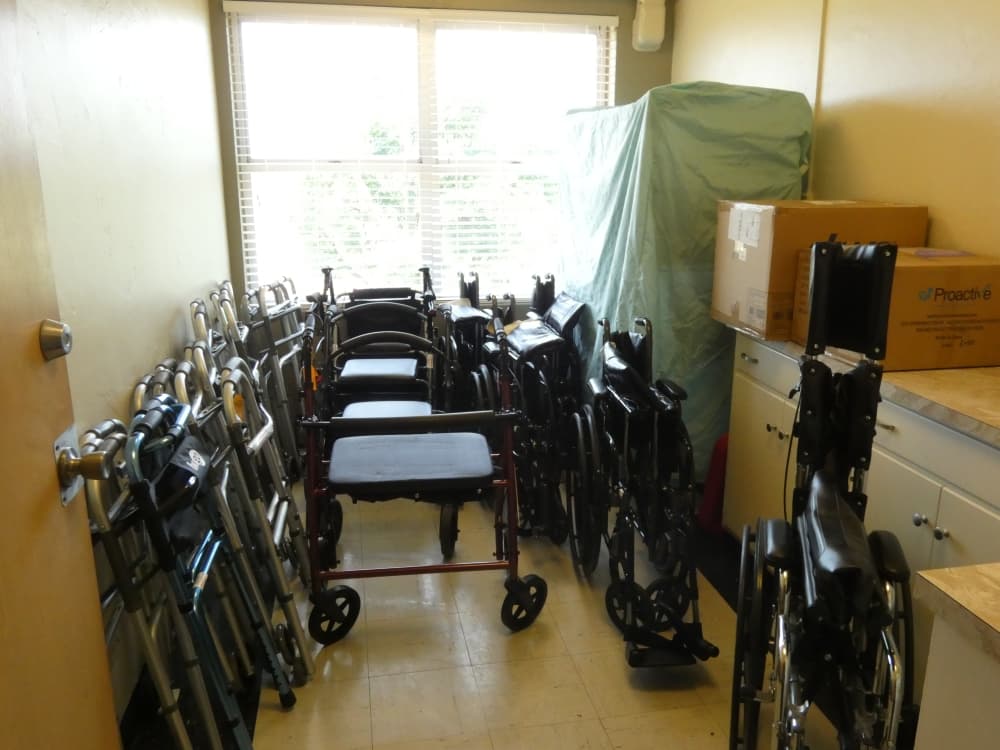 Some of the medical equipment that has been donated. (Shaheryar Khan/Community Impact) 