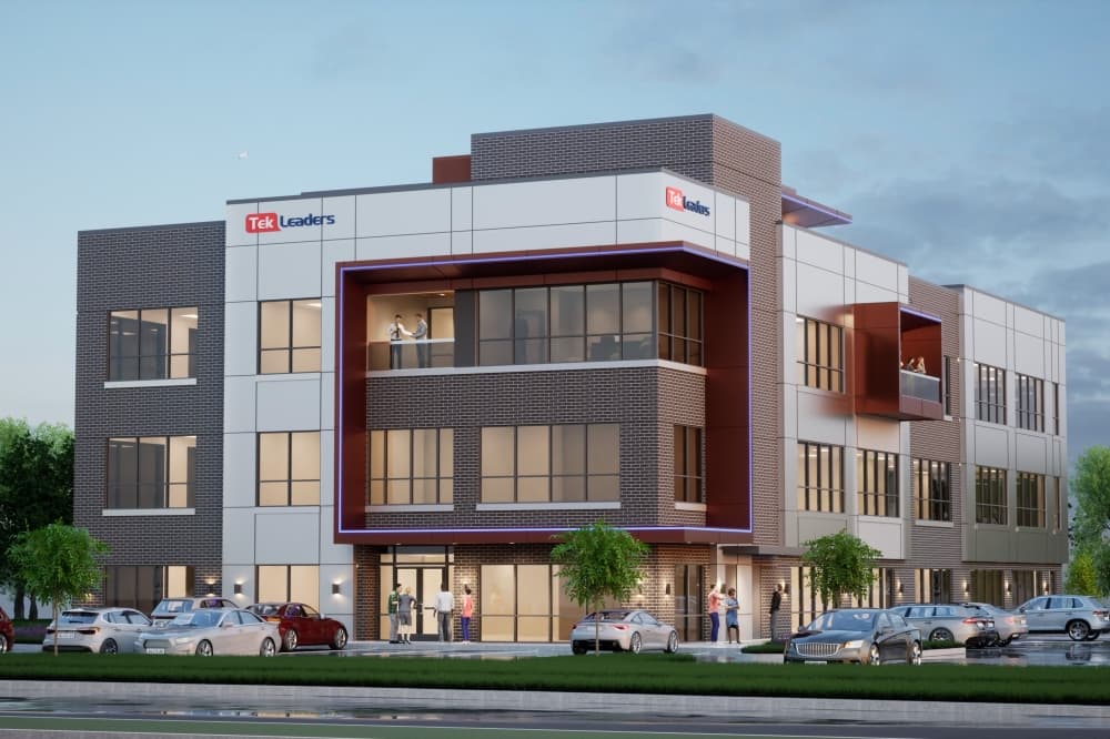 Rendering of the headquarters building, side view