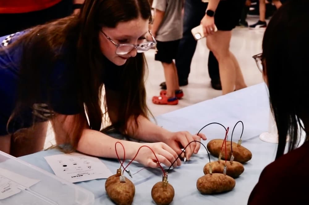 Students using lab