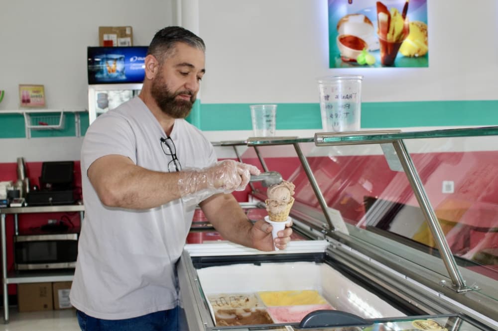 owner making cone