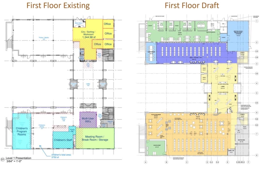 Hall Library first floor floor plan