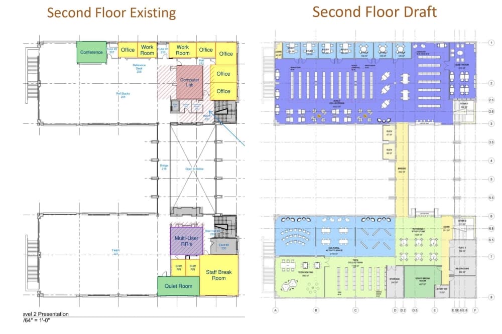 Hall Library second floor floor plan