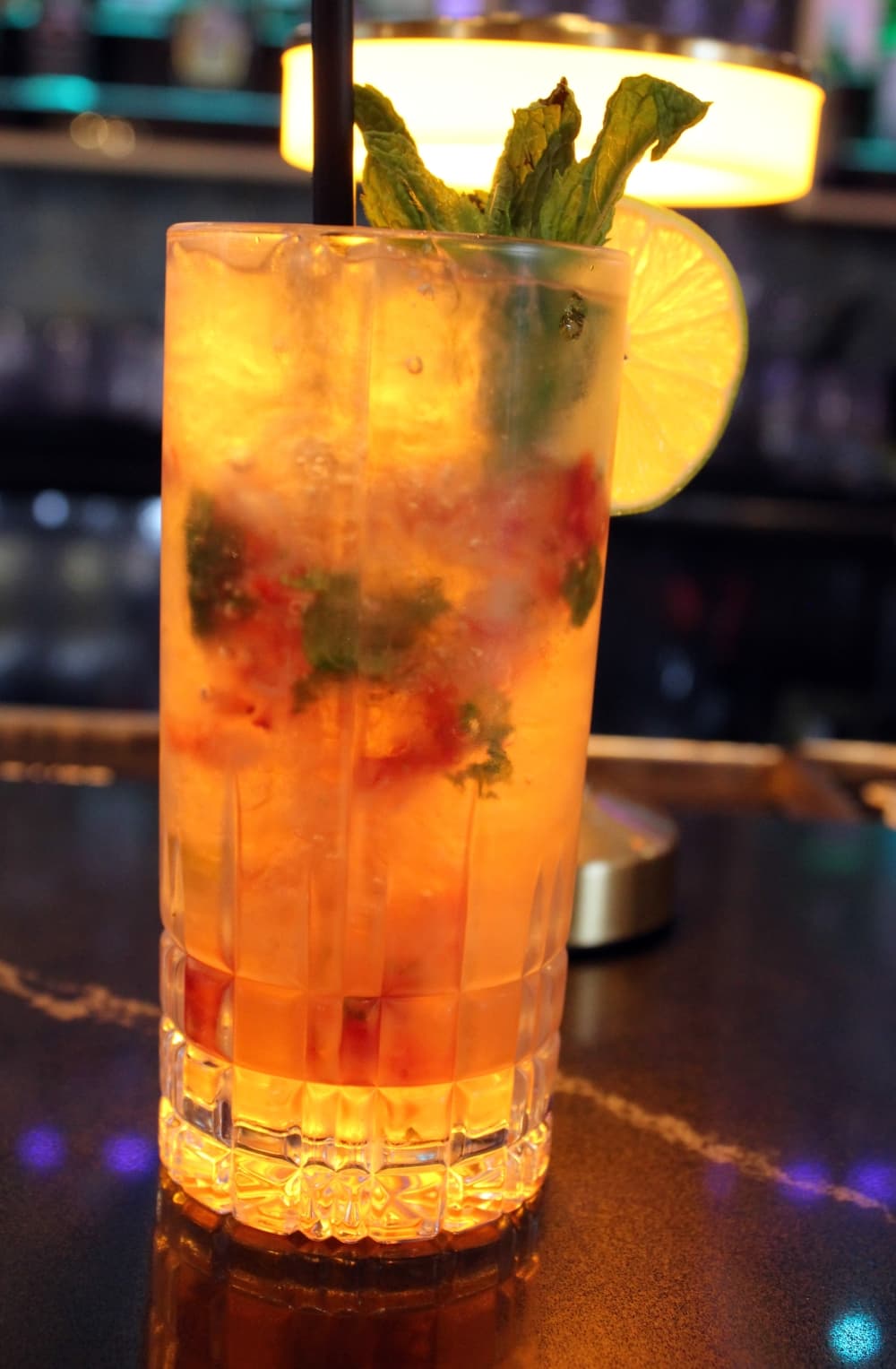 Cocktail with backlighting