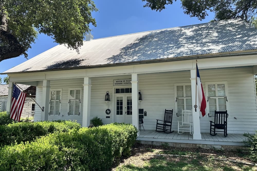 Image shows exterior of the Museum of Texas Handmade Furniture.