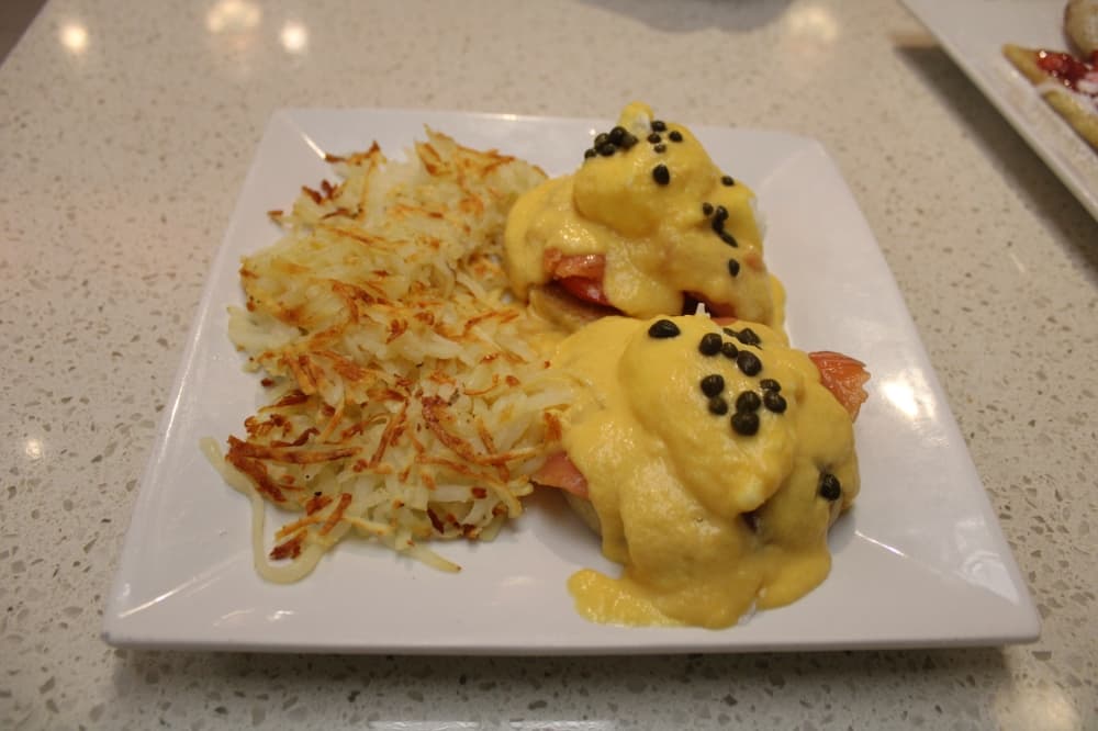 Smoked salmon Benedict from Cracked & Crepe. 