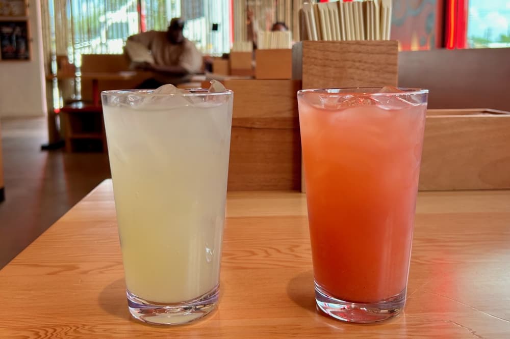 Strawberry and cucumber lemongrass lemonades are menu items unique to the Round Rock location. (Brooke Sjoberg/Community Impact)
