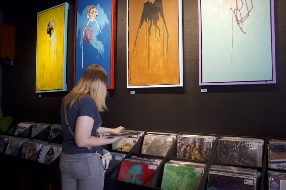Sunshine Vinyl opened June 15 next to Scruffs Barbershop and Austin Ashiatsu. (Elle Bent/Community Impact)