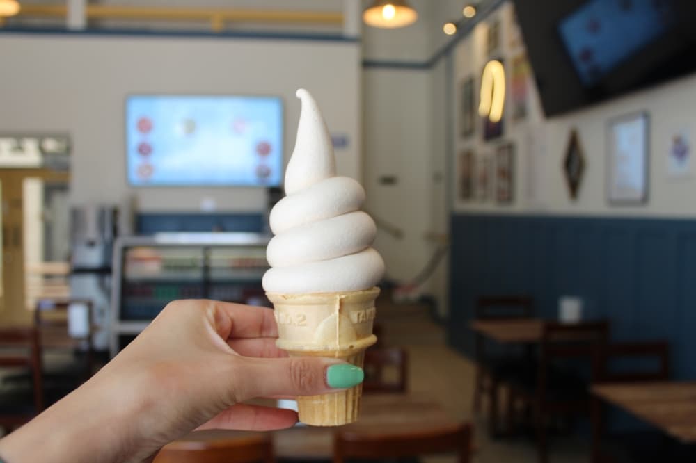 The churro soft serve ice cream ($2.75) is a customer favorite. (Sarah Hernandez/Community Impact)