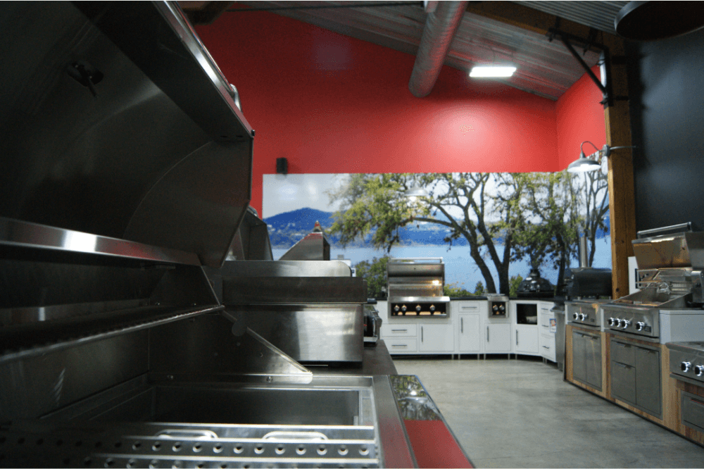 Image of a grill inside the BBQOutfitters store. 