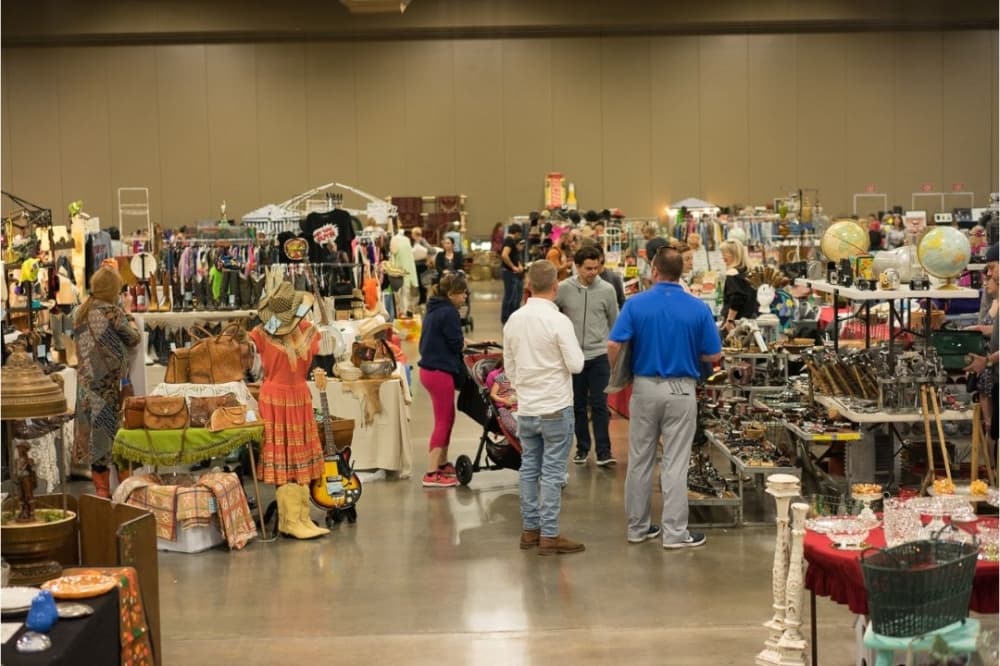 Image of people shopping at a previous City-Wide Vintage Sale. 