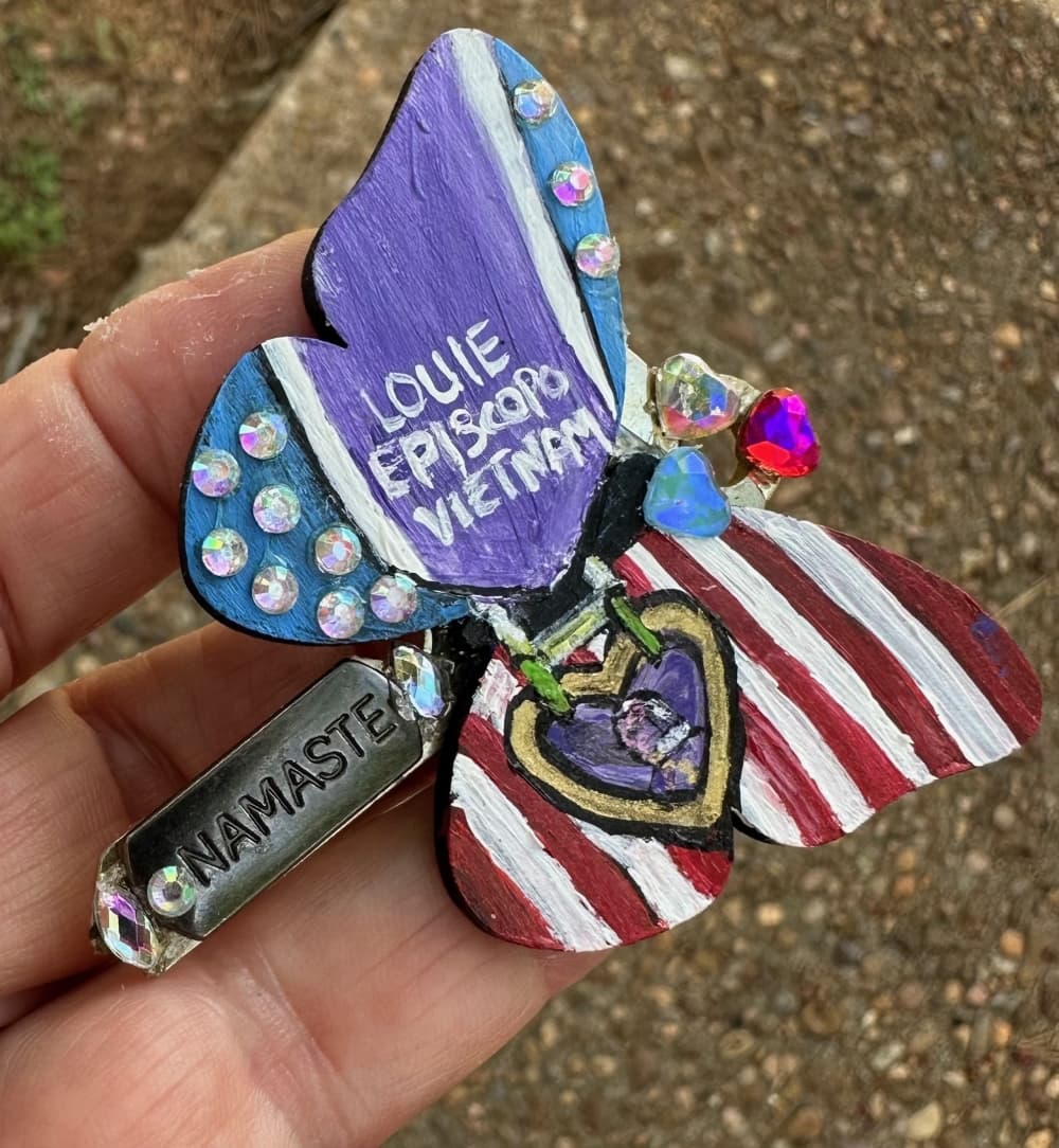 A decorated butterfly is shown.