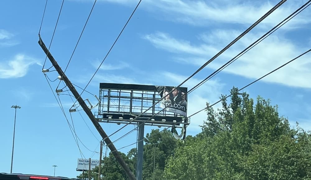 damaged sign