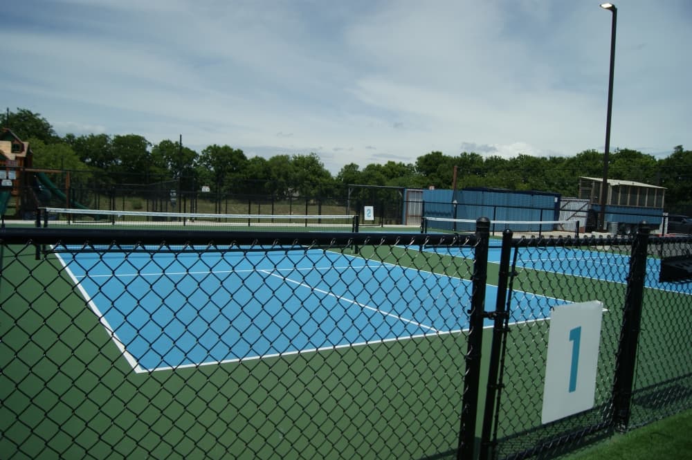 An image of the two pickleball courts available for reservation at the Braker Lane location.