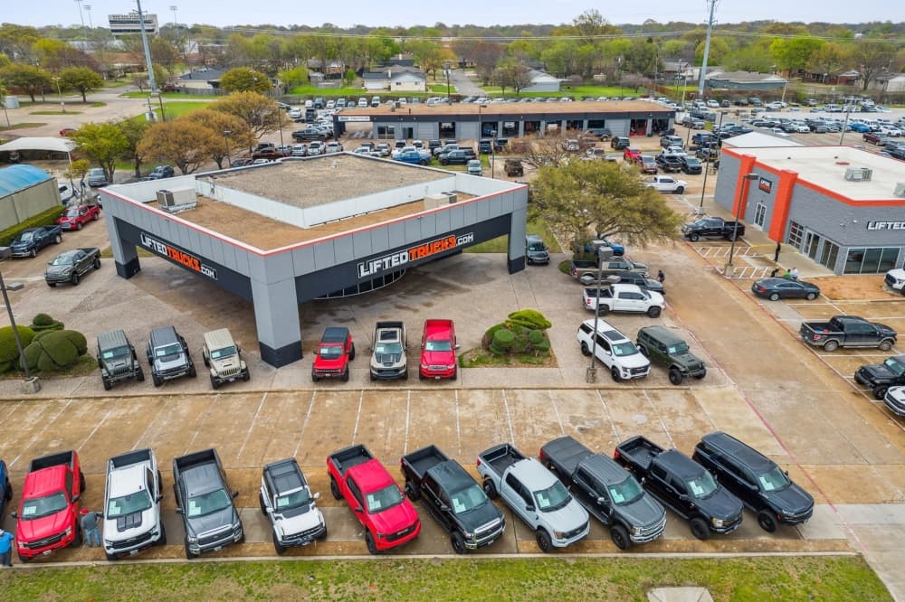 Aerial view of the dealership