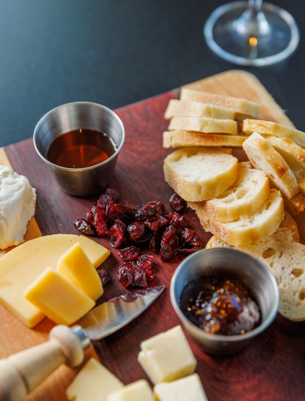 A charcuterie board is shown