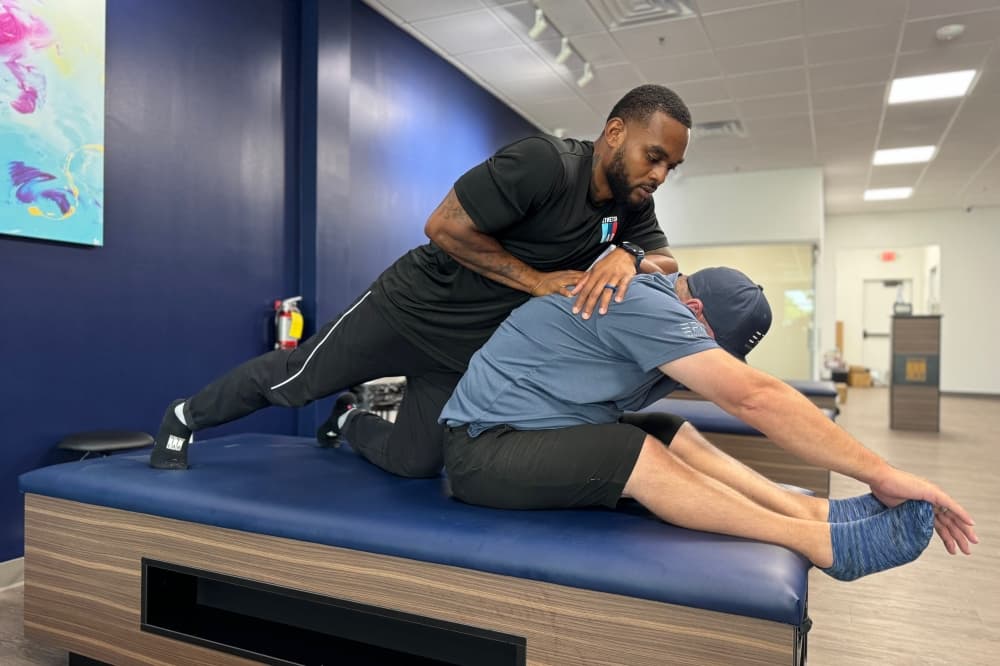 Person getting stretched