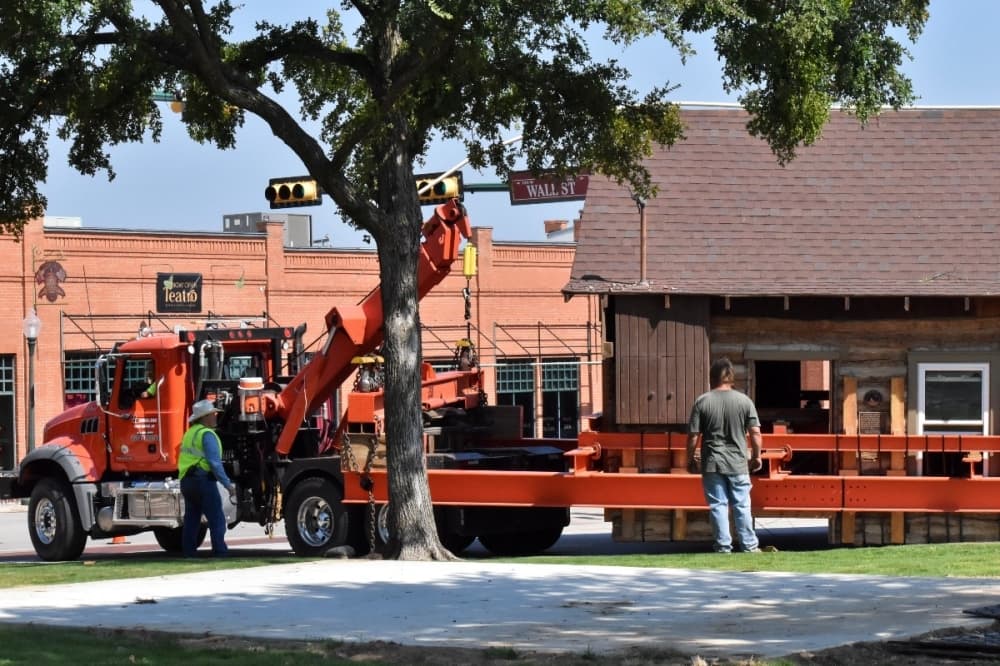 Historic Bushong Cabin relocates to Liberty Park Plaza in Grapevine