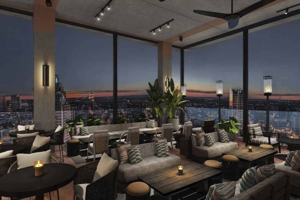 Tenfold Rooftop, a rooftop bar, will be one of four dining and drinking options to open at Kimpton Santo San Antonio, a new downtown San Antonio hotel that is scheduled to start receiving guests in August. (Courtesy White Lodging)
