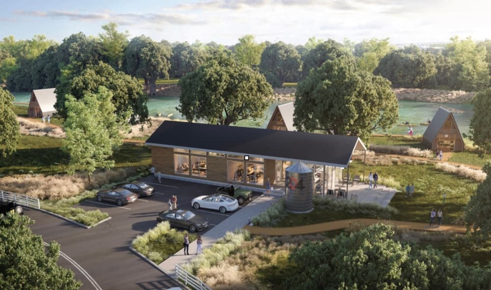 A rendering shows various aspects of the film studio.