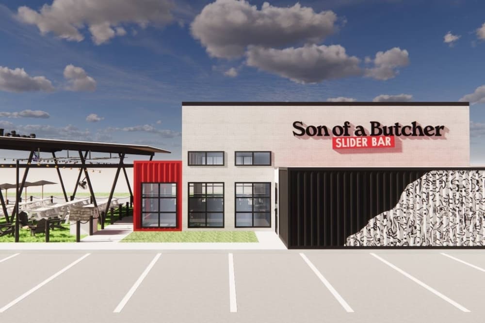 Rendering of a restaurant with Son of a Butcher Slider Bar signage. 