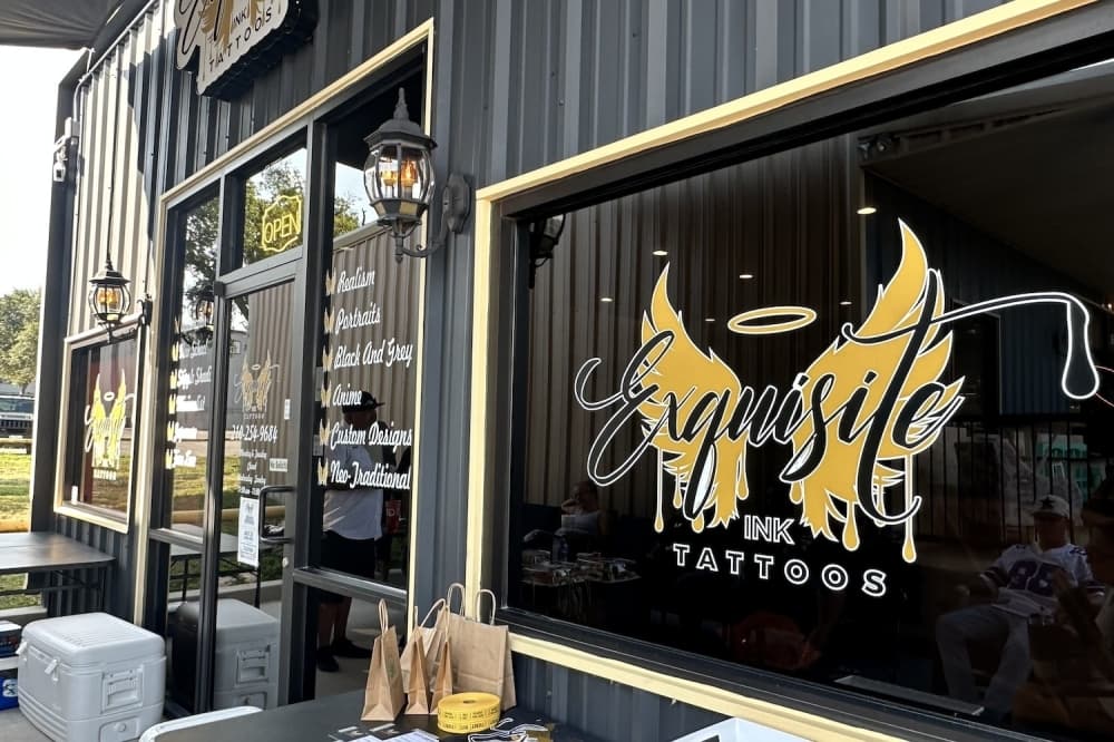 Image shows a tattoo studio.
