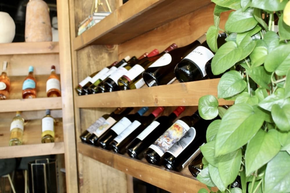 wine on shelve 