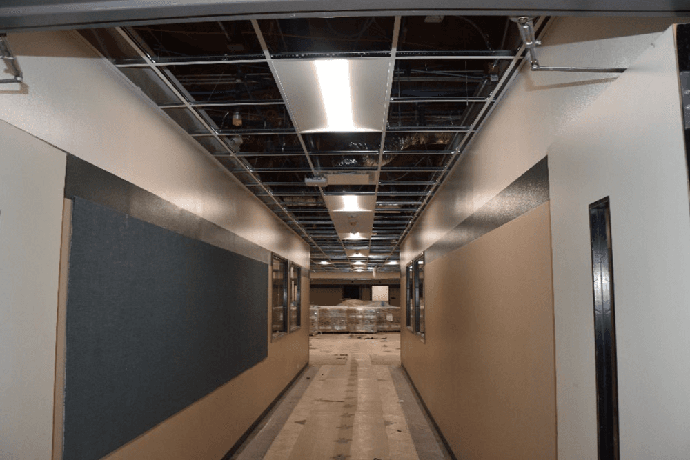 Construction inside a school