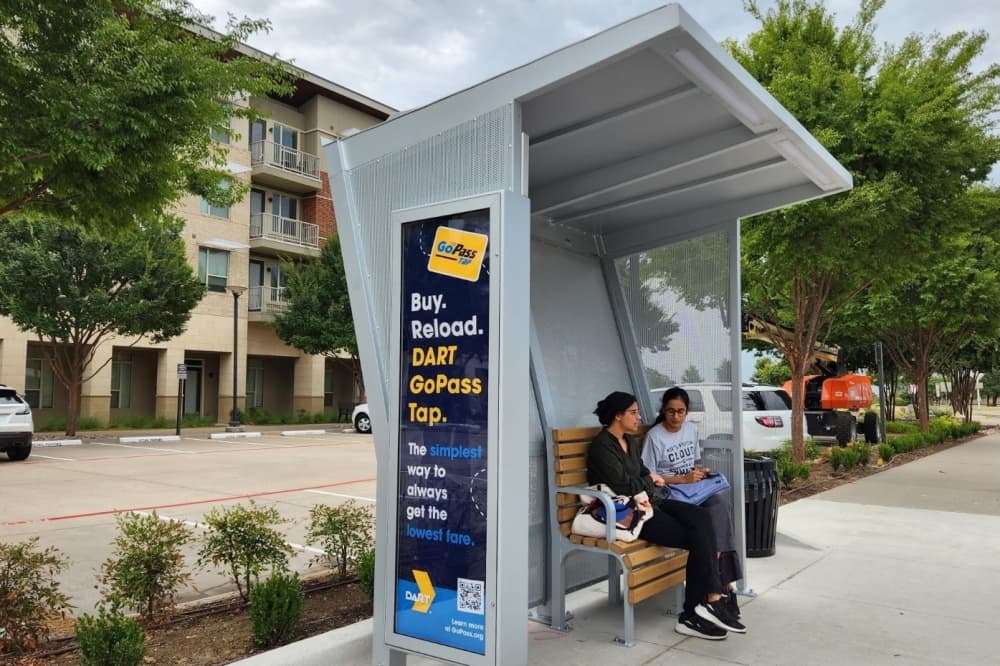 DART installs new bus shelter prototypes in Plano, Richardson