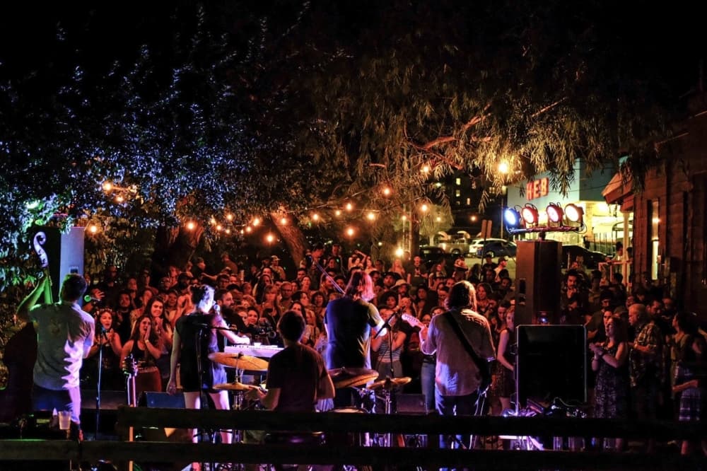 The Deer, an indie folk band from Austin, performs at Tantra. The business has always been a hub for live local music. (Courtesy Tantra)