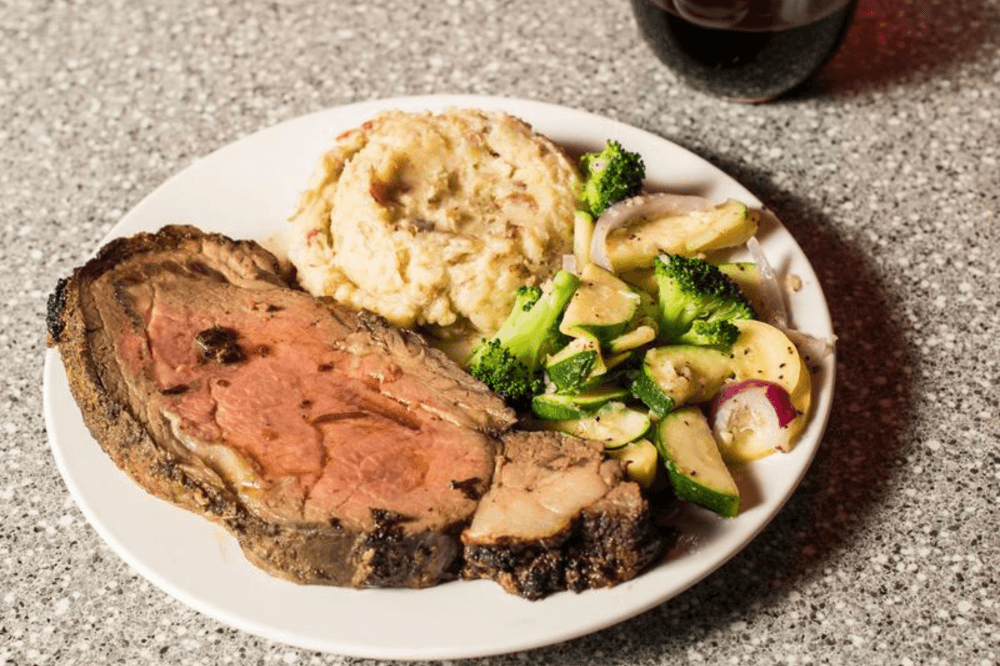 Image of the prime rib served on weekends at Leo's.
