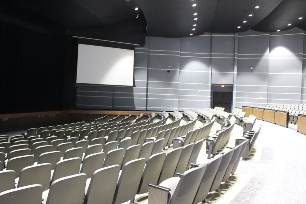 Freeman High School's performing arts center has hundreds of seats for assemblies or parent gatherings. (Kelly Schafler/Community Impact)