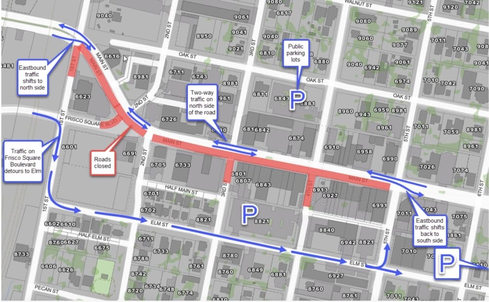 traffic map of main street frisco