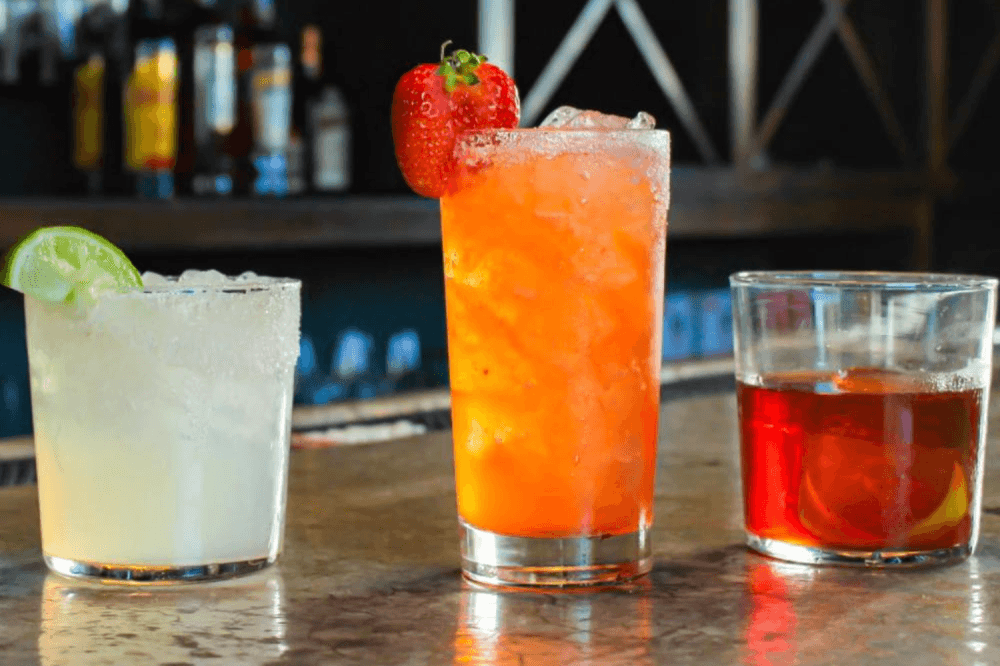 
From left, the House Margarita ($10), Baja Fresa ($12), and an Old Fashioned ($12) from Tavern on Castell.