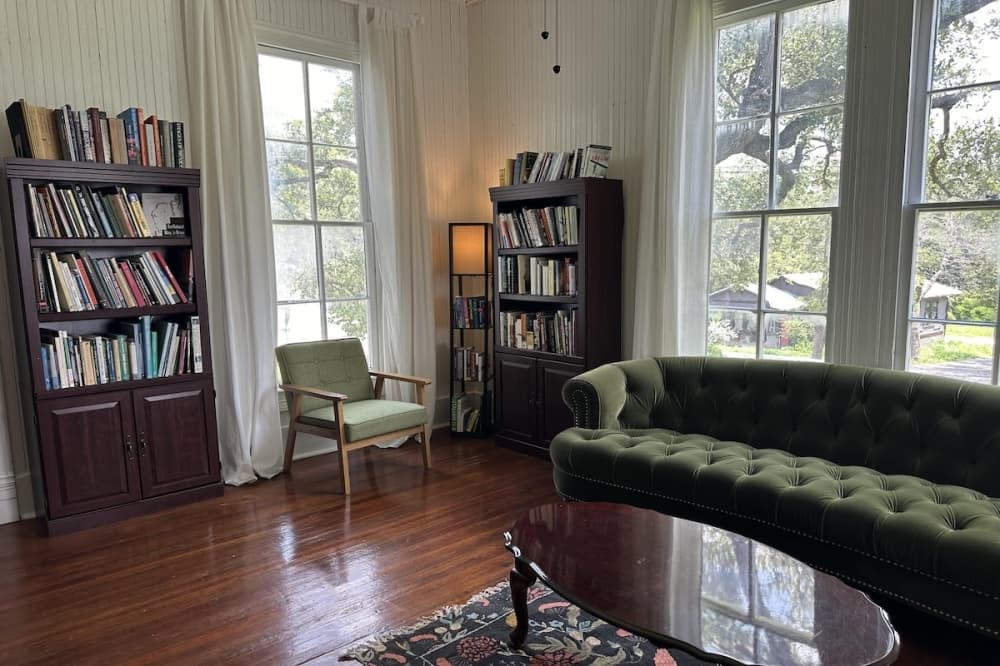 Green Heron Bookshop lounge space
