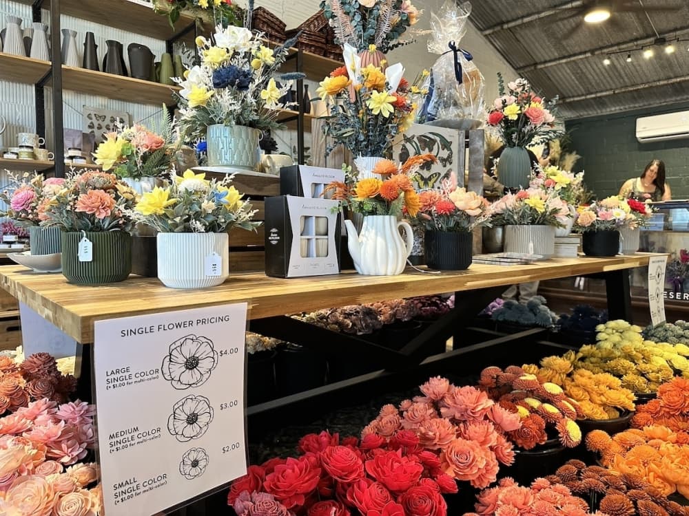 Coco LeFor creates wood flower arrangements in Cibolo