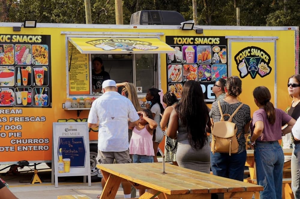 people in line for food truck