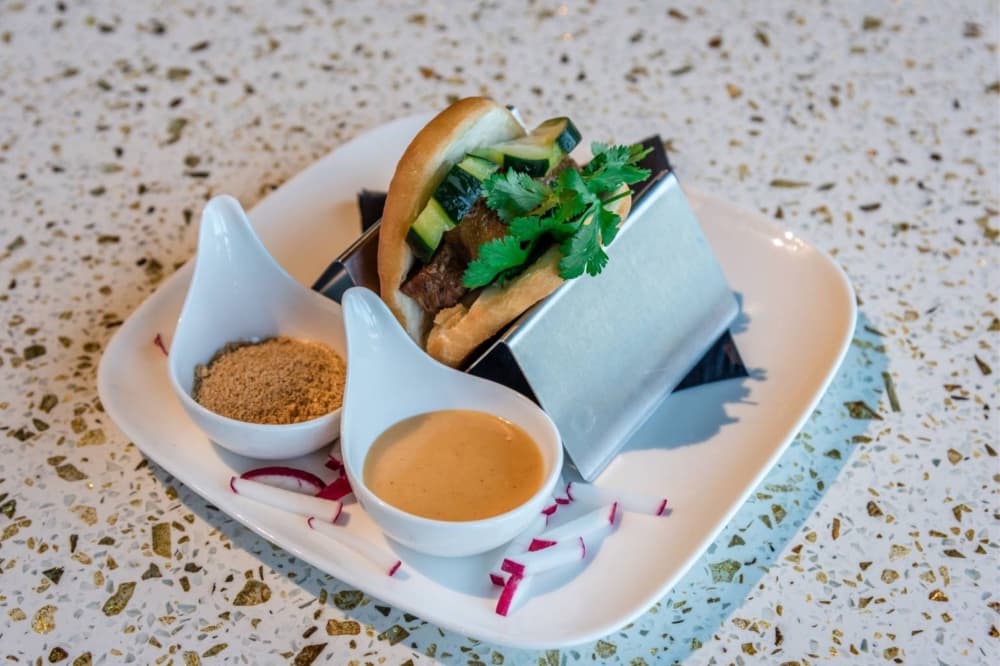 A photo of the Bao slider served at the restaurant. 