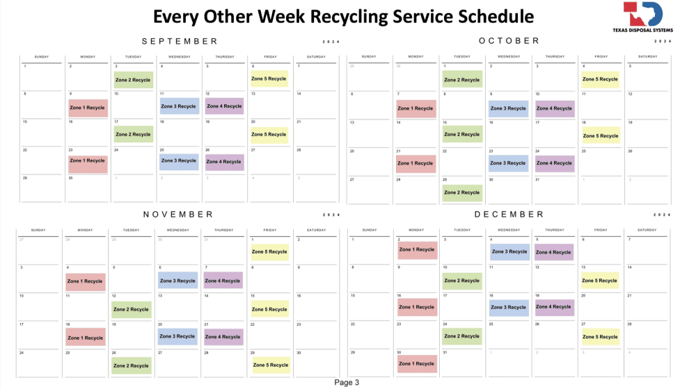 A color-coded calendar is shown from September-December.