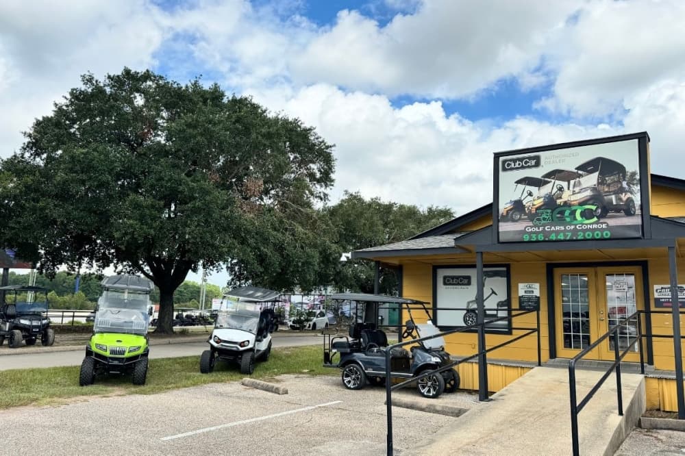 Conroe Golf Cars, a certified dealer of three brands that offers service, repairs and leasing, is celebrating its 50th anniversary this year. (Nichaela Shaheen/ Community Impact)