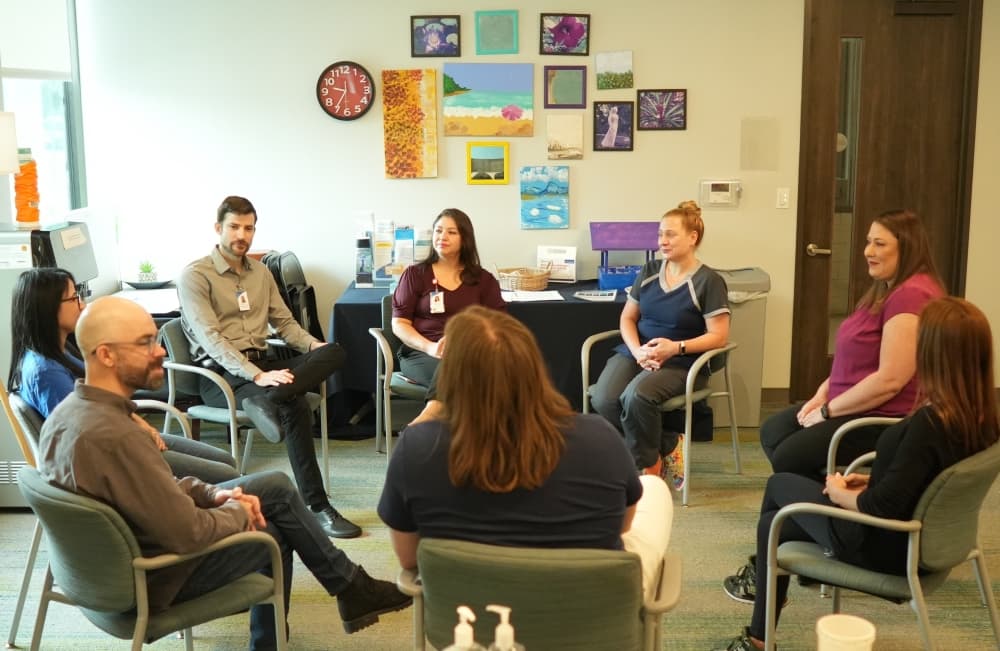 Group counseling services empower clients to support one another. 