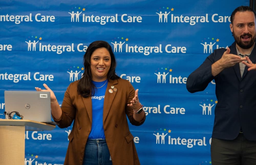 The Integral Care team participates in a community outreach event. 
