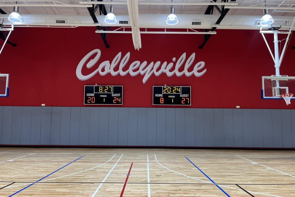 Inside of basketball gym