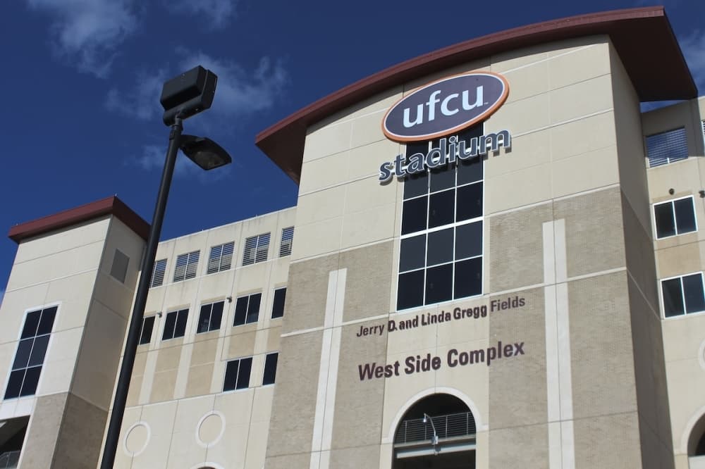 Texas State University football field unveils new stadium signage