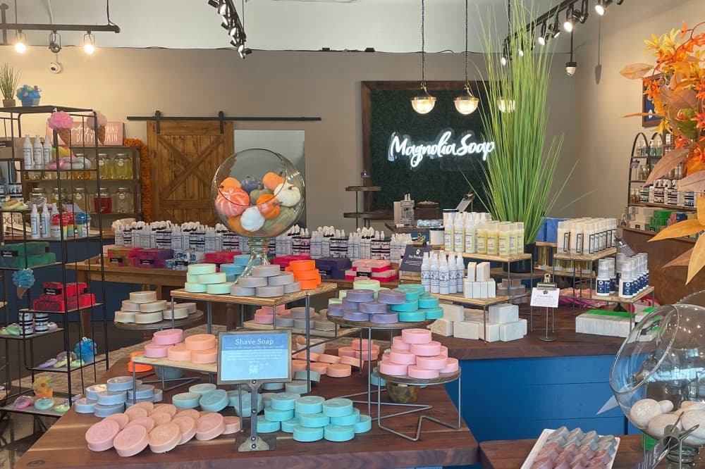 Handcrafted soap sold at Magnolia Soap & Bath Co. in Plano
