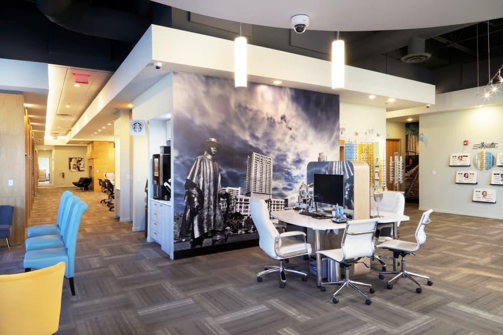 Lakeline Vision Source boasts an inviting and cozy space for patients. 