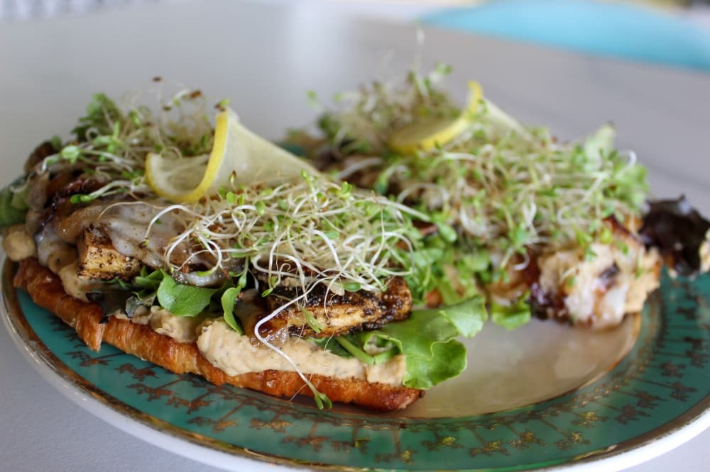 An image of the lemon pepper tofu toast. 