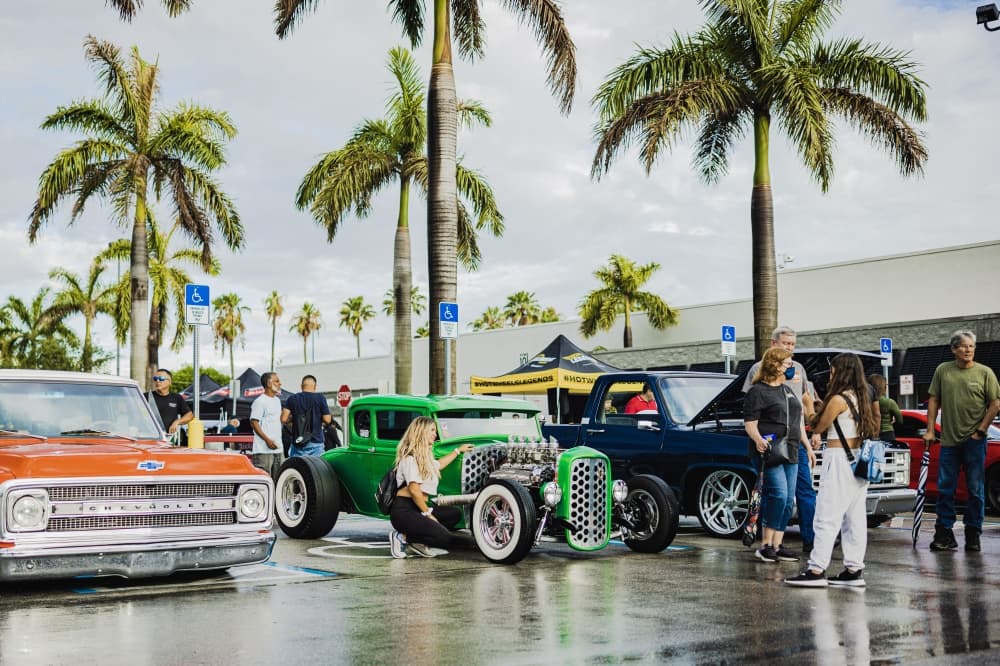 car tour event with attendees 