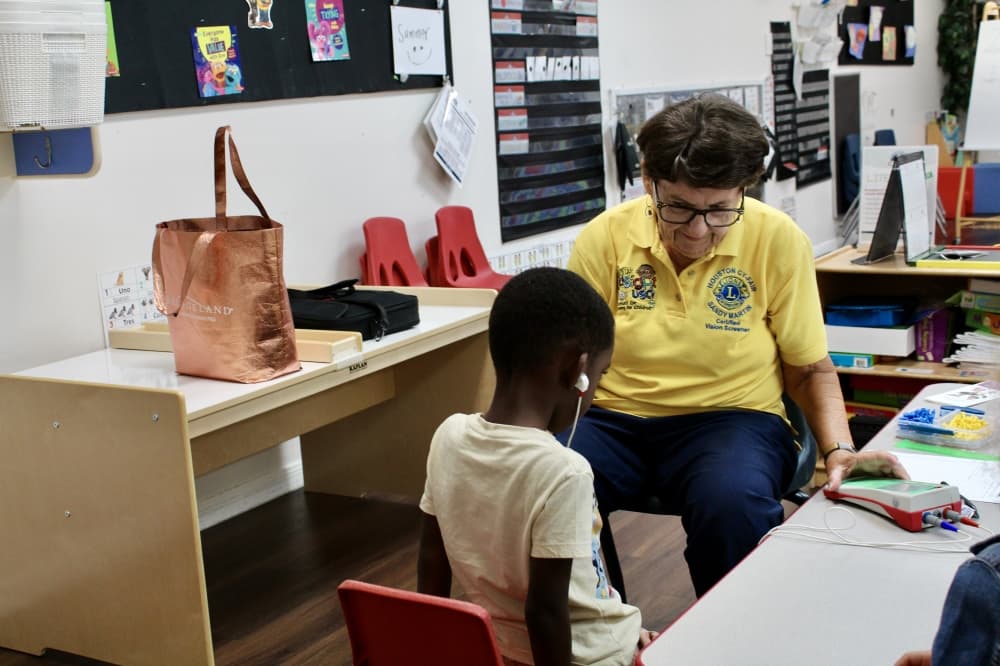 As of fall 2022, the Cy-Fair Lions Club also offers hearing exams for children. (Jovanna Aguilar/Community Impact)