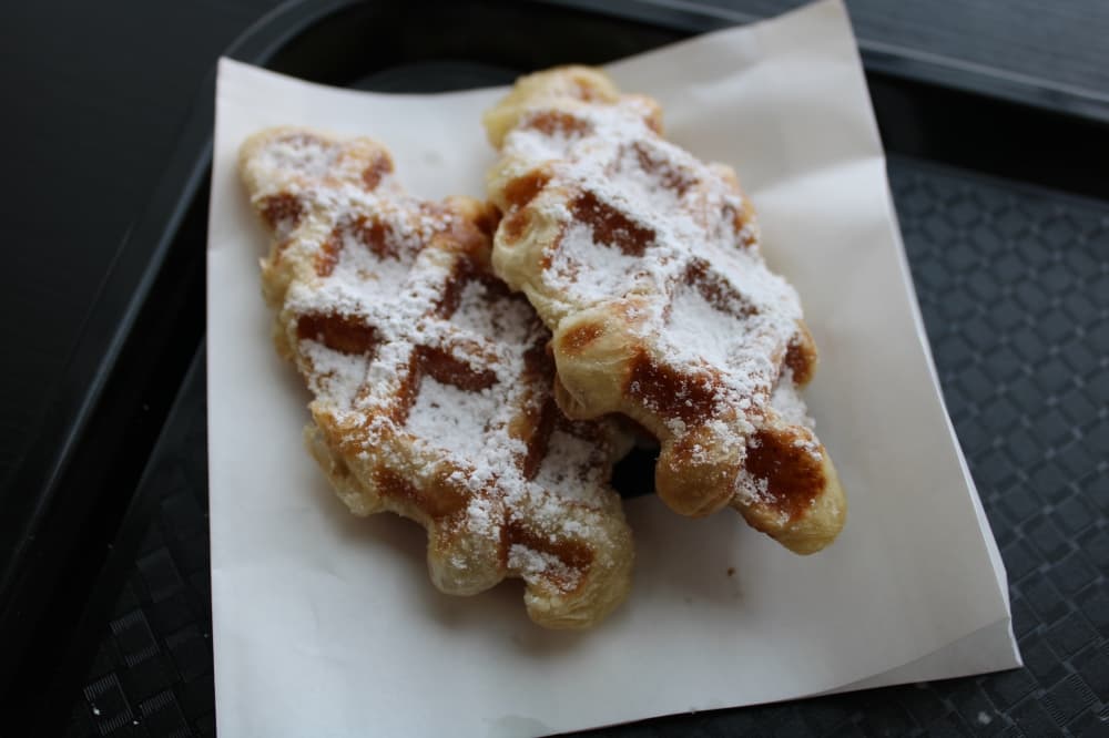 Unicorndog features croffle ($2.99) which is made from pressing croissant dough into a waffle iron. (Dustin Butler/Community Impact)